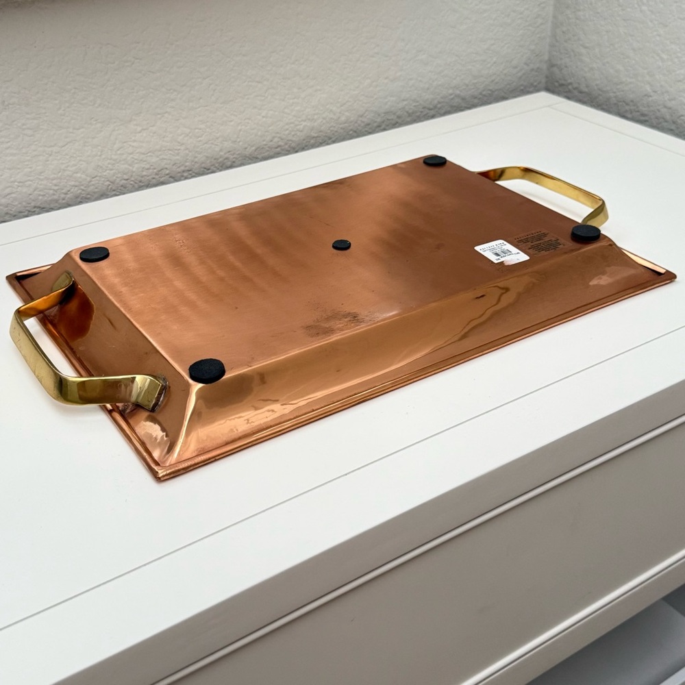 Pottery Barn Copper Tray With Brass Handles - Picture 5 of 11